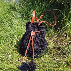 Petit sac bandoulière en raphia