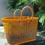 Panier de plage paille, fourre-tout