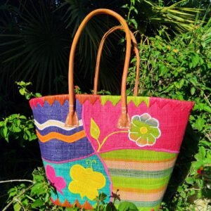 Panier en paille fourre-tout